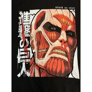 ATTACK ON TITAN Graphic Tee NEW Black Short Sleeve Cotton Size XL
